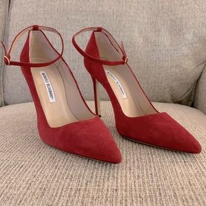 Manolo Blahnik Bb Suede Ankle Strap
